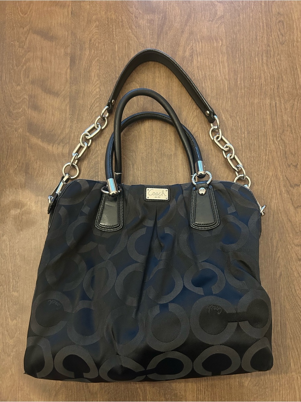 Coach Kristin Op Art Sateen Pleated Satchel
